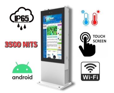 NoMobi Trex 65 v.14 - Heated anti-fog LCD totem with touch screen (1920x1080p), online control system, Android and WiFi