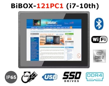 BiBOX-121PC1 (i7-10th) v.5 - Industrial Touch PanelPC computer with i7 processor, 16 GB RAM, 512 GB hard drive, WiFi and Bluetooth technology