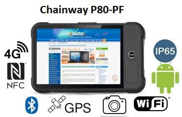 tablet przemysowy jasny wywietlacz wodoszczelny 8 cali  Chainway P80-PF