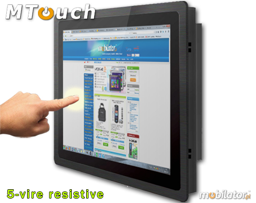 MTouch Operatorski Panel Przemyslowy MobiBOX IP65 1037U 19 Komputer panelowy Panel PC  Przemysowy komputer panelowy Ekran rezystancyjny 5 wire resistive wywietlacz 19 cali mobilator.pl New Portable Devices Windows RS-232 COM VGA HDMI Intel Celeron 