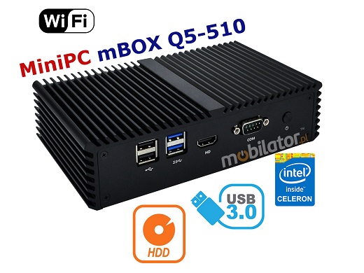 Fanless Computer Industrial MiniPC mBOX Q5-510-10G6