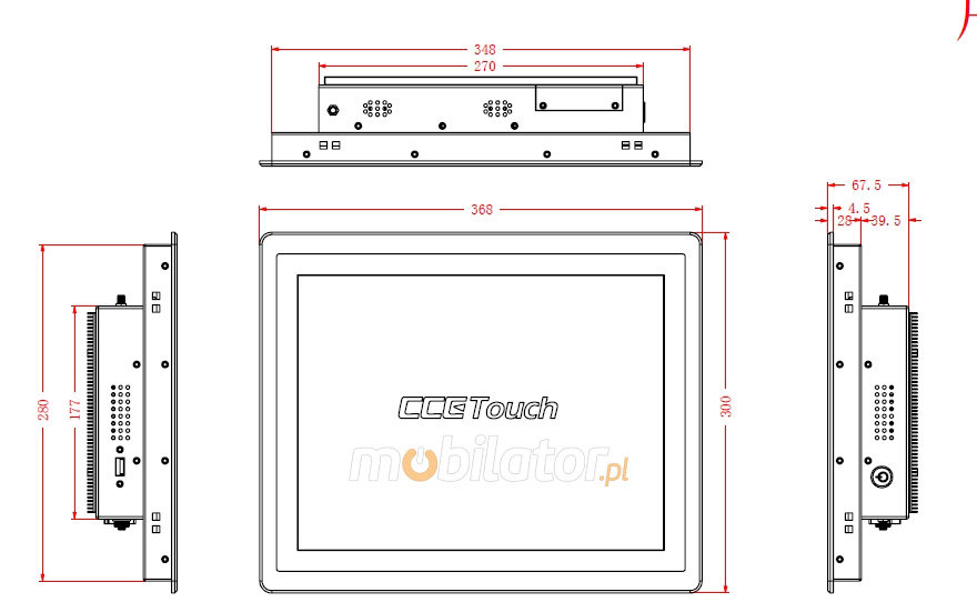 Mobilator CTPC150RD3 intel core i5 ssd drive CCETouch  built-in WIFI, 12V DC input