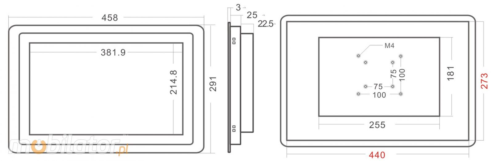 industrial panel pc durable resistant monitor lcd screen A64 Quad-core Cortex-A53 2G+8G Capacitive touch screen wifi IP65 for the front bezel mobilator poland