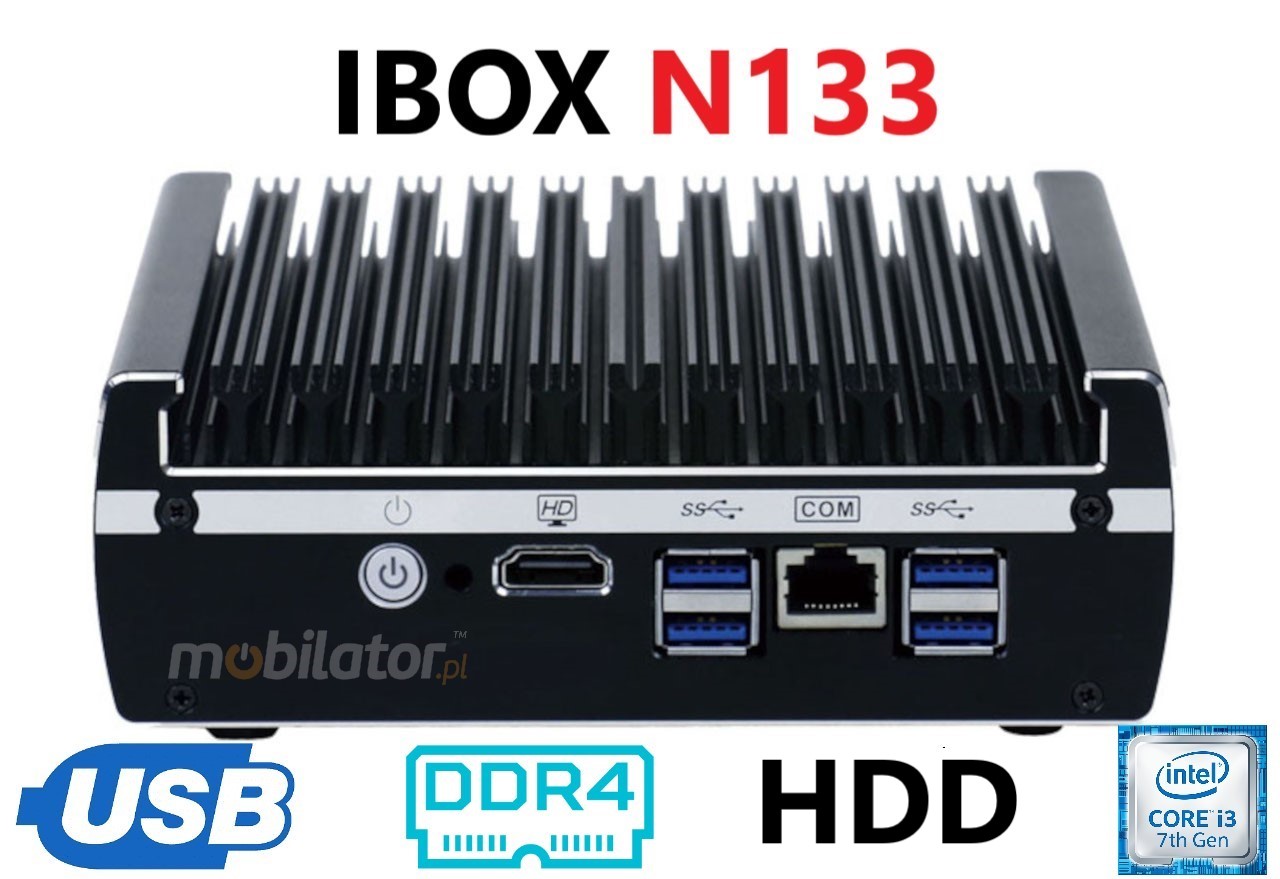  IBOX N133 v.8, industrial small fast reliable fanless industrial small LAN INTEL i3 HDD DDR4