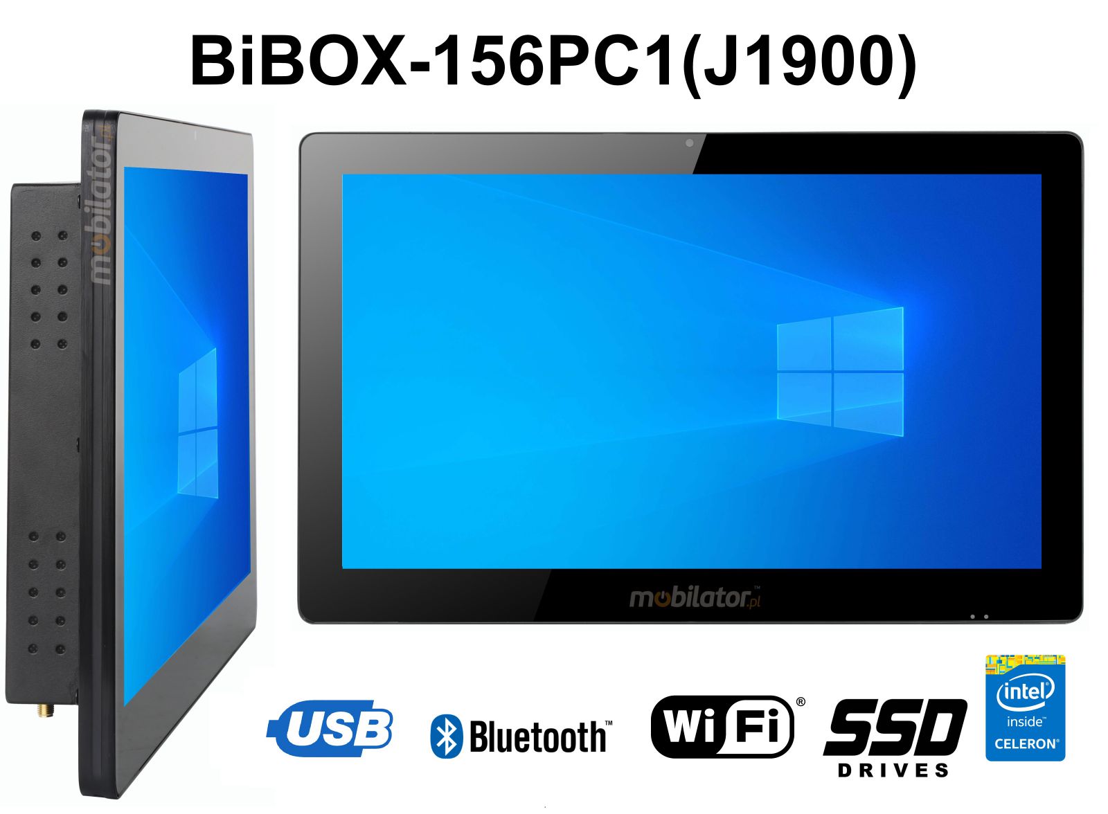 BiBOX-156PC1- Industrial panel computer with Wifi and IP65 resistance standard for screen (1xLAN, 6xUSB)