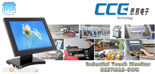 CCETouch Industial Touch Monitor CCETM15-5WR Przemysowy Monitor Panelowy  Norma odpornoci IP54 Monitor dotykowy Ekran rezystancyjny 5 wire resistive wywietlacz 15 cali LED mobilator.pl New Portable Devices VGA DVI HDMI