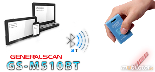 GENERALSCAN GS-M510BT-HIS Bluetooth 3.0 Generalscan Skaner 1D 2D CMOS Bezprzewodowy Bluetooth 3.0 Porczny Kompatybilny Windows Android IOS mobilator.pl New Portable Devices Mobilne Skanery kodw kreskowych MINI Barcode Scanner