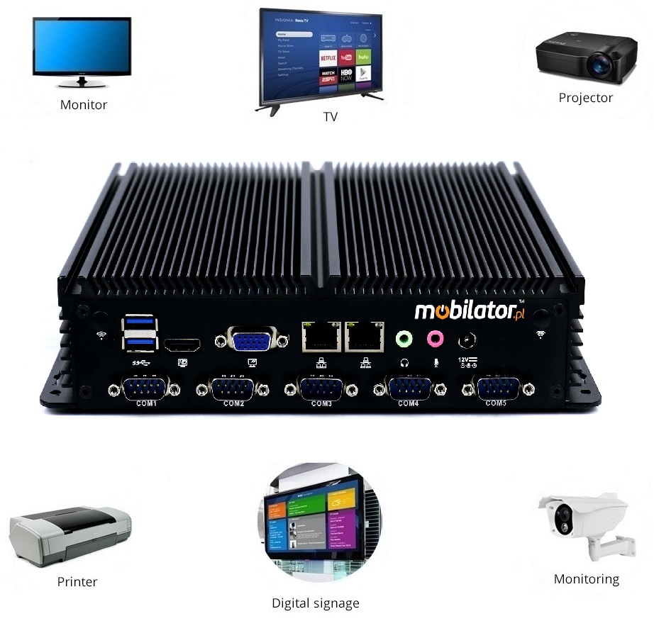 IBOX-205 Industrial computer for warehouse applications with WiFi 3G 4G 6x COM module