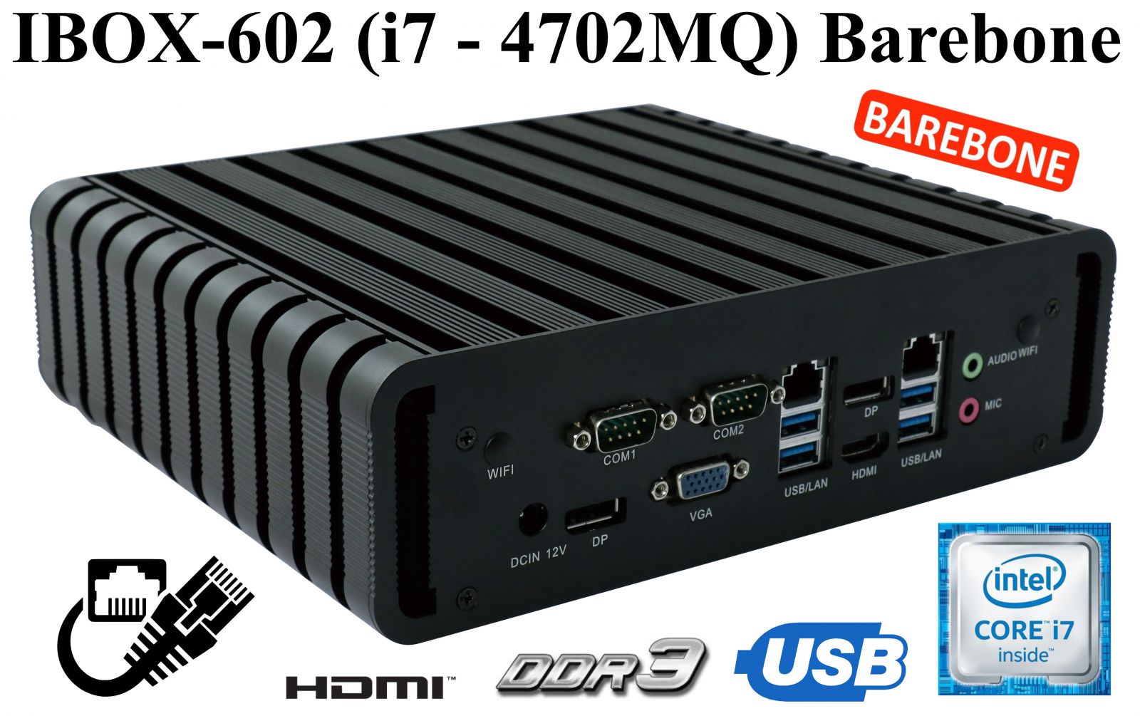 IBOX-602 - Industrial computer with a capacious SSD drive (2x Display Port + HDMI + VGA)