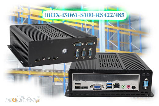 Przemysowy Fanless MiniPC IBOX-i3D61-S100-RS422/485