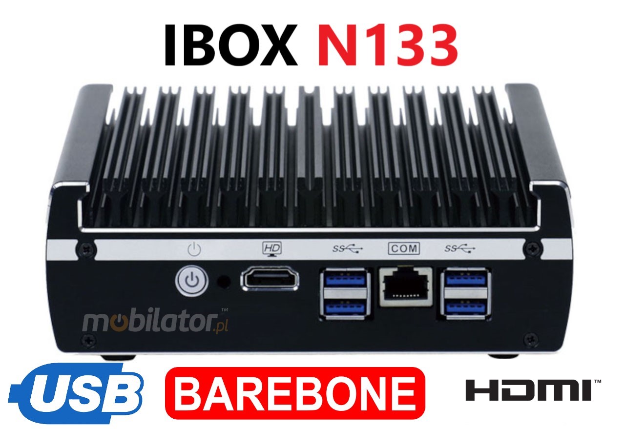 IBOX N133 BAREBONE industrial small fast reliable intel fanless industrial small LAN INTEL i3