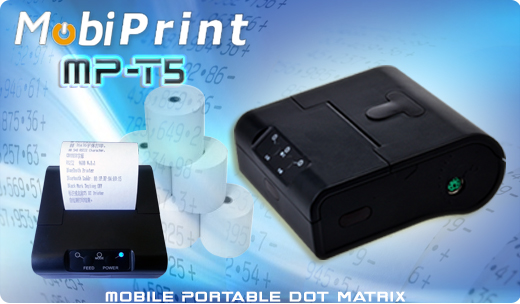 MobiPrint MP-T5 Portable Dot Matrix Printer Mobile Printer Mini Mobile Bluetooth Receipt Printer mechanizm epson Interface IrDA Bluetooth RS232 Mobilna Drukarka mobilator.pl windows android  New Portable Devices Maa Przenona Portable