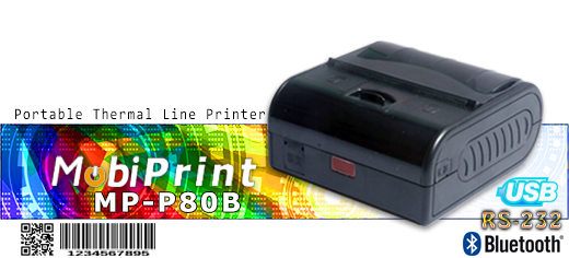 MobiPrint  MP-P80B Drukarka termiczna mini drukarka logo mechanizm Interfejs USB Bluetooth RS232 Mobilna Drukarka mobilator.pl windows android  New Portable Devices