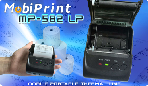 MobiPrint  MP-801LD Drukarka termiczna mini drukarka logo mechanizm Interfejs USB Bluetooth RS232 Mobilna Drukarka mobilator.pl windows android  New Portable Devices Mobile Printer Mini