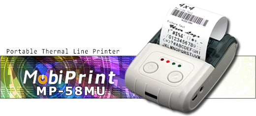 MobiPrint MP-58MB Mobile Printer Drukarka termiczna mini drukarka kodw mechanizm epson Interfejs USB Bluetooth RS232 Mobilna Drukarka mobilator.pl windows android ios  New Portable Devices