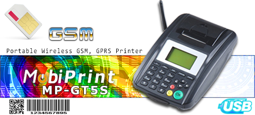 MobiPrint MP-GT5S Drukarka termiczna mini drukarka SMS kodw GSM GPRS SIM   Interfejs USB Mobilna Drukarka mobilator.pl windows android  New Portable Devices GSM Printer SMS