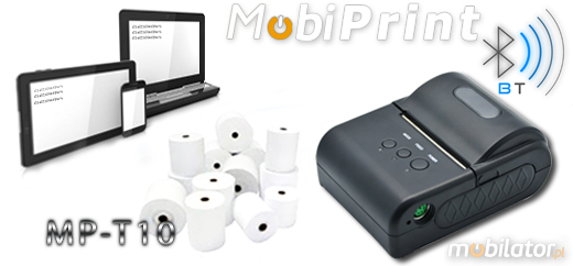 MobiPrint MP-T10 Drukarka termiczna mini drukarka kodw  Interfejs  Bluetooth  Mobilna Drukarka mobilator.pl windows android  New Portable Devices
