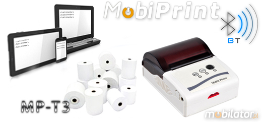 MobiPrint MP-T3 Mobile Printer Drukarka termiczna mini drukarka kodw mechanizm epson Interfejs IrDA Bluetooth RS232 Mobilna Drukarka mobilator.pl windows android ios  New Portable Devices
