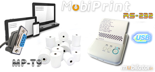 MobiPrint MP-T7 Drukarka termiczna Thermal Line  mini drukarka kodw mechanizm FUJITSU Interfejs  Bluetooth USB Mobilna Drukarka mobilator.pl windows android  New Portable Devices mae drukarki paragonw ios maa drukarka przenona portable drukarka kodw Mobile printer mini 