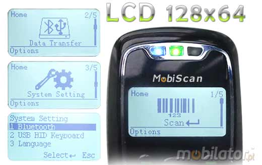 MobiScan Hand Mini MS398 Bluetooth 2.0 MOBISCAN HAND MINI MS-398 IP64 Skaner 1D Laser Bezprzewodowy Bluetooth 2.0 Porczny MobiSCAN  Kompatybilny Windows Android IOS mobilator.pl New Portable Devices Mobilne Skanery kodw kreskowych MINI