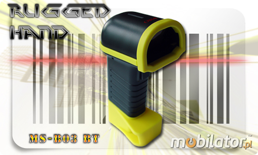 MobiScan Rugged Hand MSB03 Bluetooth 2.0  MOBISCAN MS-B03 Skaner 1D Laser Bezprzewodowy Bluetooth 2.0 Porczny MobiSCAN IP44  Kompatybilny Windows Android  mobilator.pl New Portable Devices Mobilne Skanery kodw kreskowych