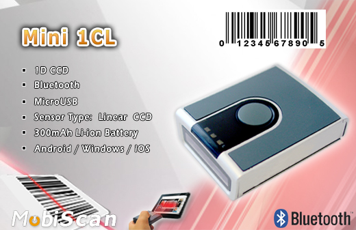 MobiScan MS-Mini 1 Bluetooth 3.0 MOBISCAN MINI1 Skaner 1D CCD Bezprzewodowy Bluetooth 3.0 Porczny MobiSCAN  Kompatybilny Windows Android IOS mobilator.pl New Portable Devices Mobilne Skanery kodw kreskowych MINI