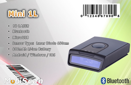 MobiScan MS-Mini 1 Bluetooth 3.0 MOBISCAN MINI1 Skaner 1D CCD Bezprzewodowy Bluetooth 3.0 Porczny MobiSCAN  Kompatybilny Windows Android IOS mobilator.pl New Portable Devices Mobilne Skanery kodw kreskowych MINI