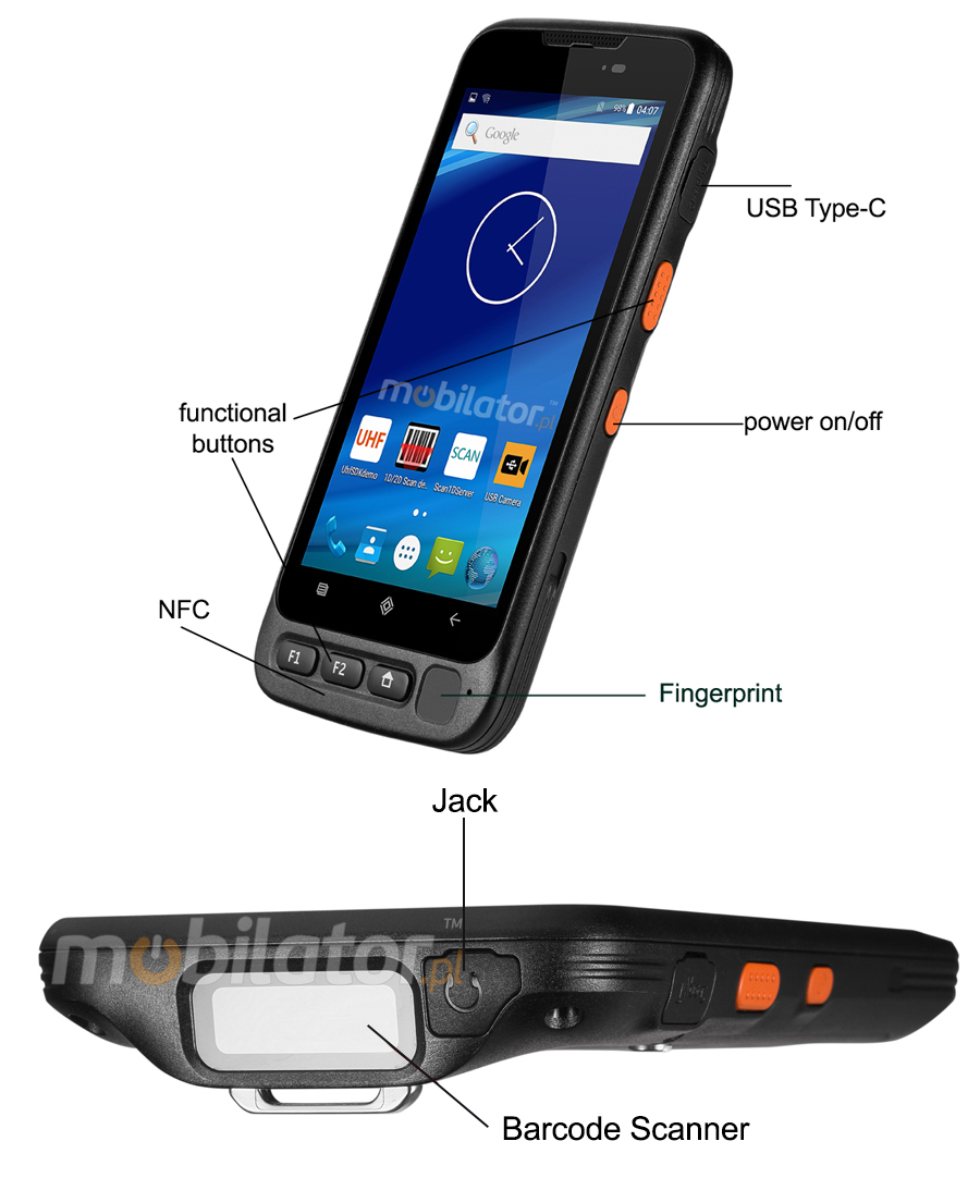 MobiPad V77 v.3 - Modern, rugged (IP67) data terminal with MIL-STD-810G, NFC certificate and a 2D scanner