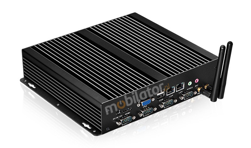 Computer Industry Fanless MiniPC with 4 COM RS232 MiniPC yBOX-X26G new design look mobilator fast lan rj45