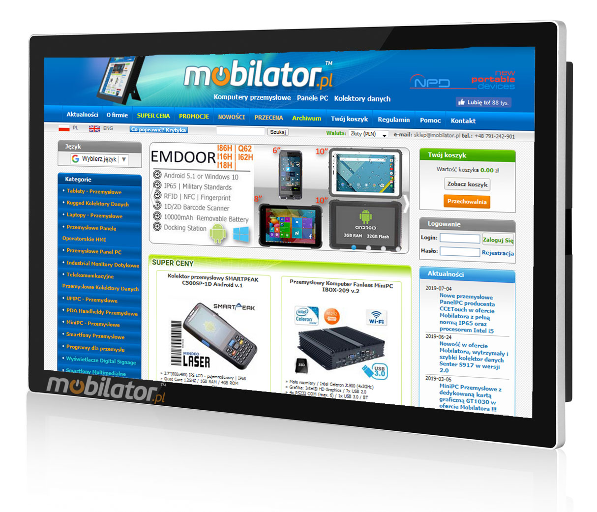 Mobilator Flat Design CCETOUCH PCAP Fanless Touch PC, LED panel, 10 points touch screen, built-in WIFI, 12V DC input mobilator polska new ccetouch