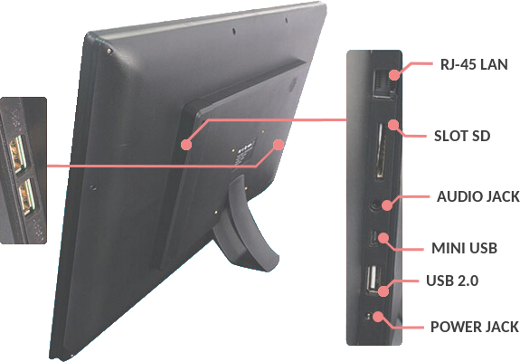 touch panel advertising panel information screen wi-fi digital signage bluetooth 13.3 inch usb lan