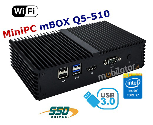 Fanless Computer Industrial MiniPC mBOX Q5-510-70G6