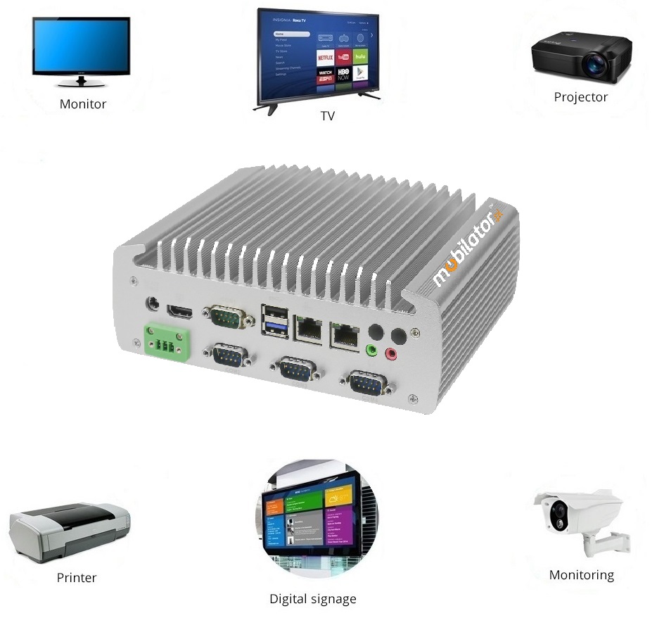 IBOX-101 Industrial computer for warehouse applications with WiFi 3G 4G 6x COM module
