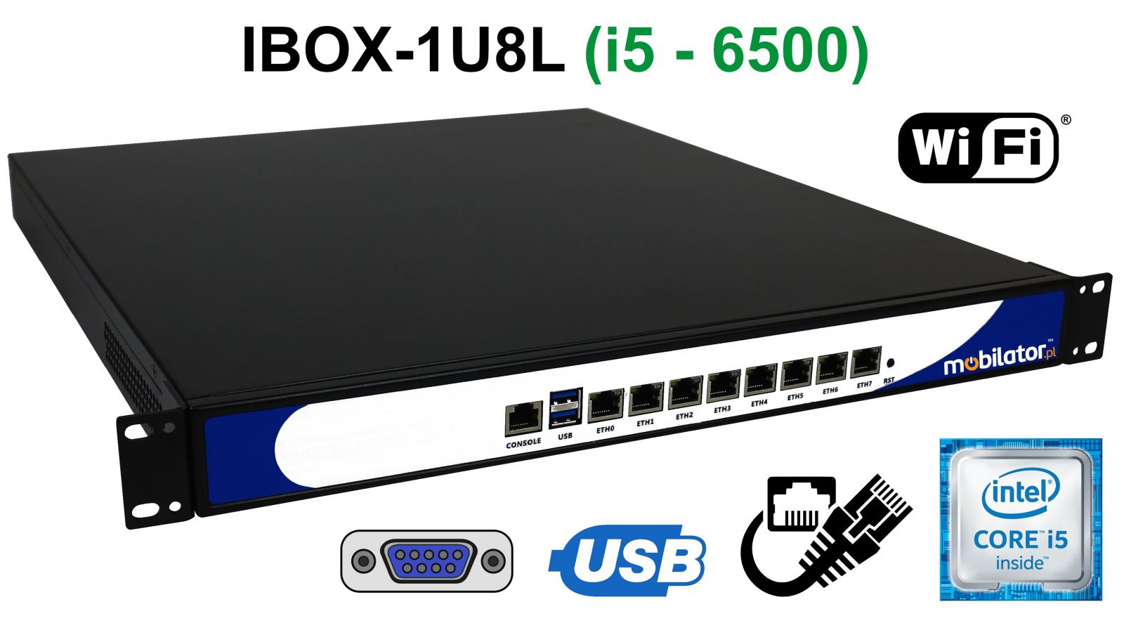 IBOX-1U8L - Modern industrial computer fanless 8x LAN for cancer cabinet passive vga intel mobilizer reinforced fast 8 lan rj45