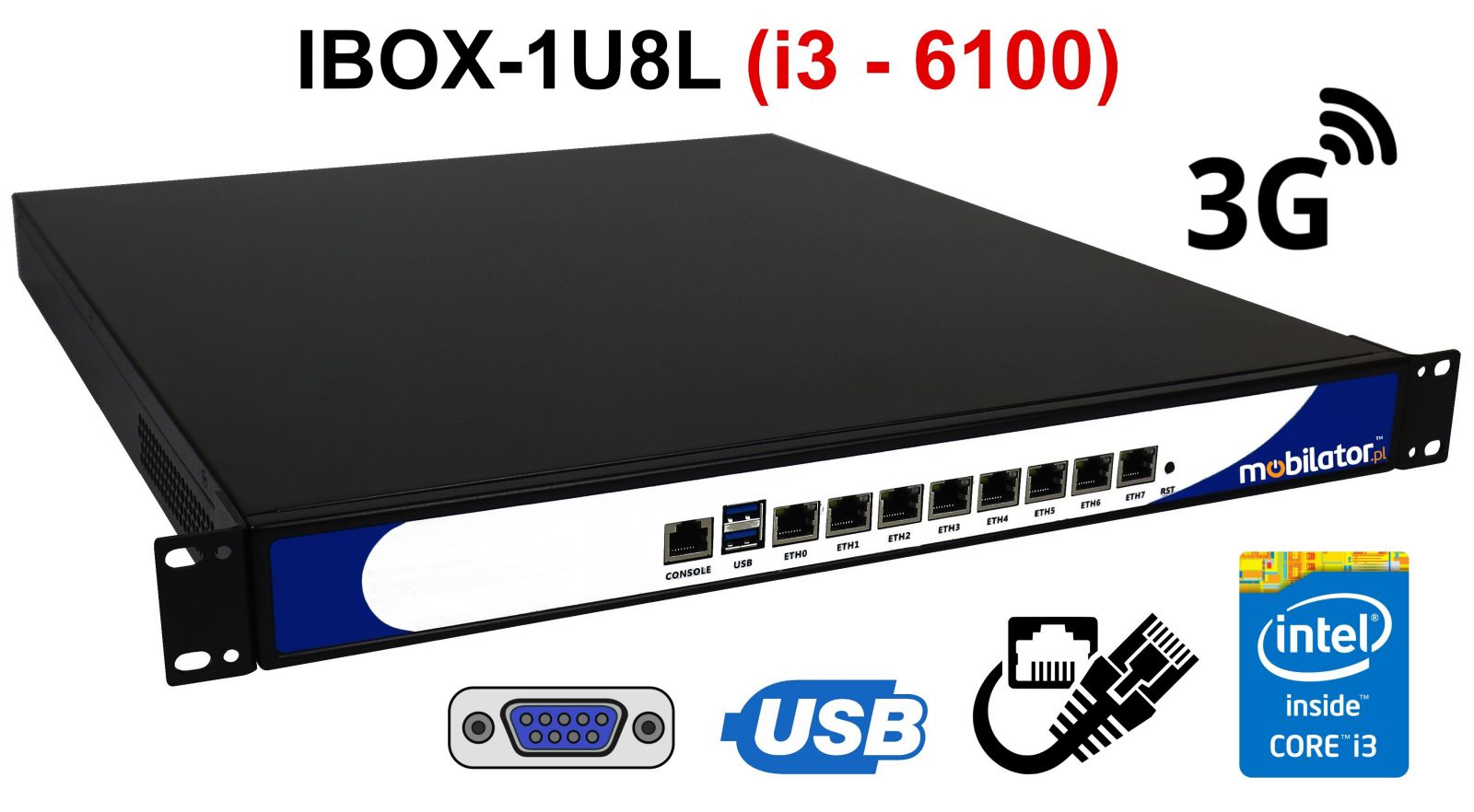 IBOX-1U8L - Modern industrial computer fanless 8x LAN for cancer cabinet passive vga intel mobilizer reinforced fast 8 lan rj45