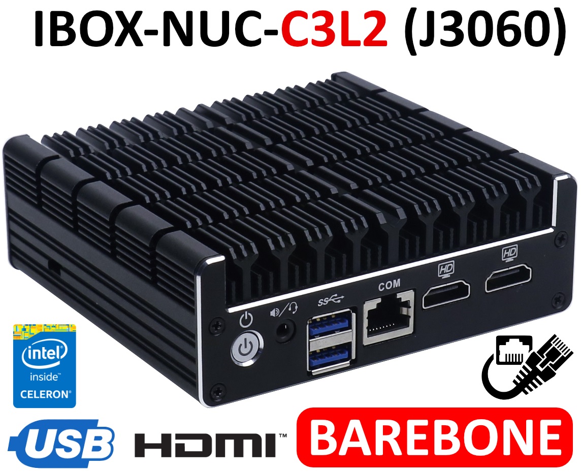 IBOX-NUC-C3L2 - Industrial computer with reinforced housing (2x LAN + USB 3.0)