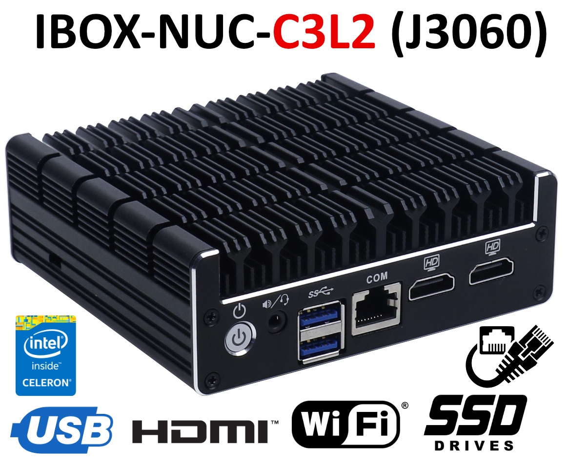 IBOX-NUC-C3L2 - Industrial computer with reinforced housing (2x LAN + USB 3.0)