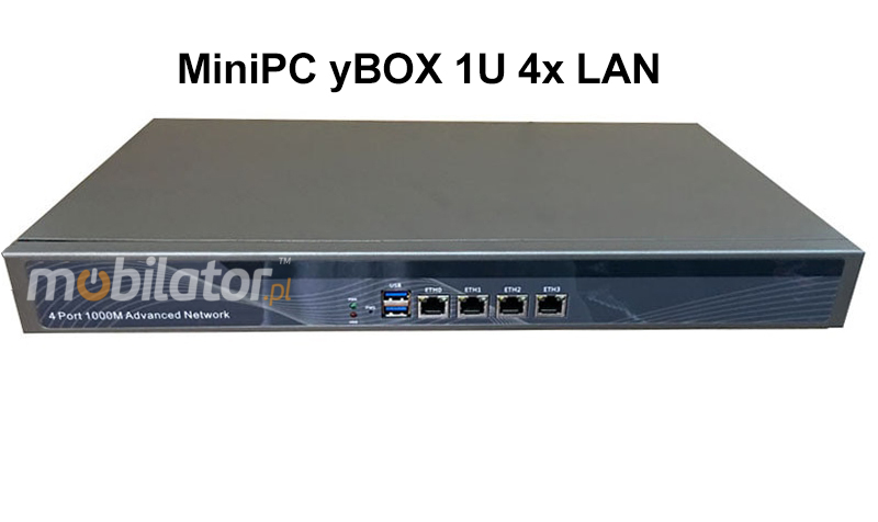 Computer Industry Fanless MiniPC  MiniPC yBOX - 1U rack new design look mobilator fast lan 4x rj45