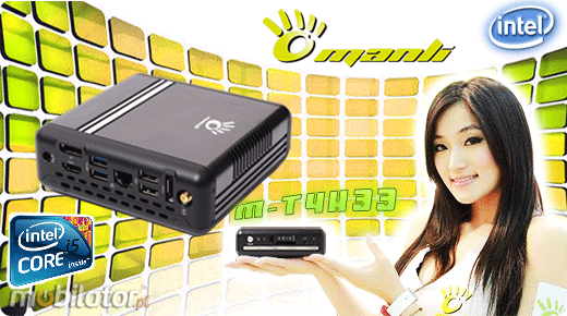 MiniPC Nettop Mini-PC Small computer Manli T4  M-T4H33 Intel Core™ i5-3337U (2x1.80 GHz)  Intel HD 4000 1TB HDD 500GB SSD Windows 8 8GB RAM DDR 3 Chipset HM77 i3 i5 i7 Intel