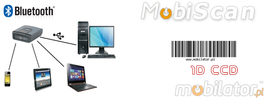 MobiScan MS-Mini 1 Bluetooth 3.0 MOBISCAN MINI1 Skaner 1D CCD Bezprzewodowy Bluetooth 3.0 Porczny MobiSCAN  Kompatybilny Windows Android IOS mobilator.pl New Portable Devices Mobilne Skanery kodw kreskowych MINI
