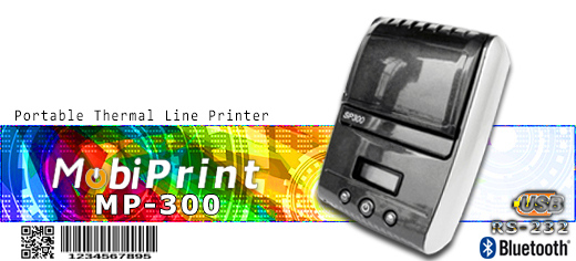 MobiPrint  MP-300 Drukarka termiczna mini drukarka logo mechanizm Interfejs USB Bluetooth RS232 Mobilna Drukarka mobilator.pl windows android  New Portable Devices