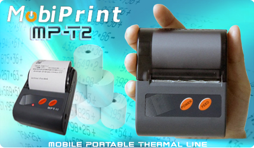 MobiPrint MP-T2 Drukarka termiczna mini drukarka kodw  Interfejs  Bluetooth  Mobilna Drukarka mobilator.pl windows android  New Portable Devices Mobile Printer