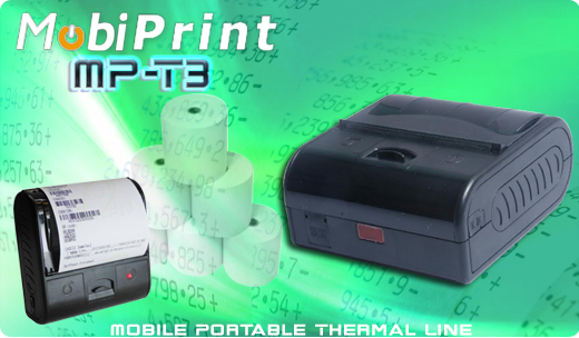 MobiPrint MP-T3 Drukarka termiczna Thermal Line  mini drukarka kodw mechanizm FUJITSU Interfejs  Bluetooth USB Mobilna Drukarka mobilator.pl windows android  New Portable Devices mae drukarki paragonw maa drukarka przenona portable drukarka kodw
