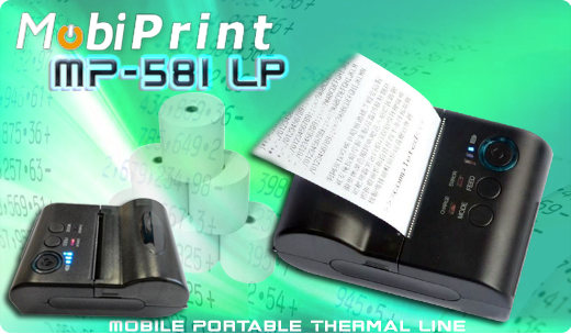 MobiPrint  MP-5801LD Drukarka termiczna mini drukarka logo mechanizm Interfejs USB Bluetooth Mobilna Drukarka mobilator.pl windows android  New Portable Devices