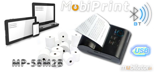 MobiPrint  MP-58M2B Drukarka termiczna mini drukarka logo mechanizm Interfejs USB Bluetooth Mobilna Drukarka mobilator.pl windows android  New Portable Devices