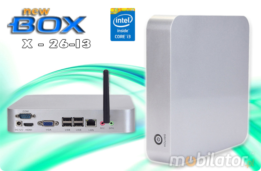 Industrial Computer Fanless MiniPC  nBOX-X-26-I3 BAREBONE