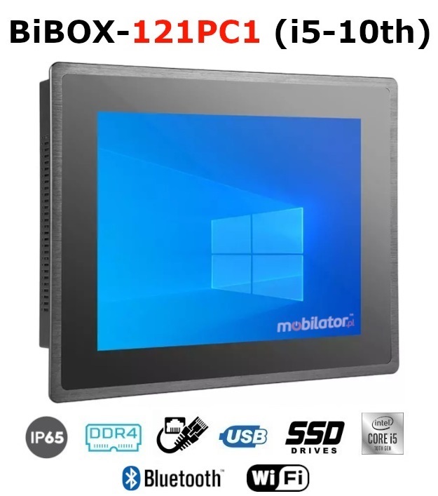 BiBOX-121PC1 (i5-10th) Industrial PanelPC with modern i5 processor with WiFi + Bluetooth module