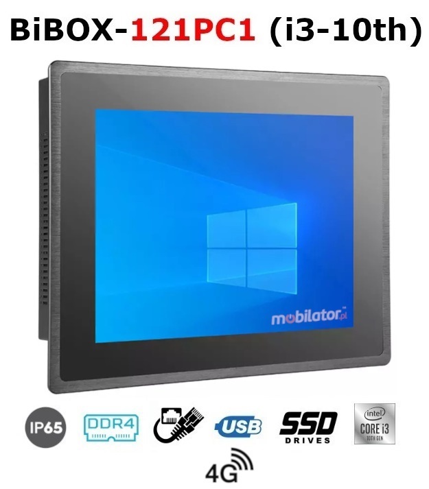 BiBOX-121PC1 (i3-10th) Industrial PanelPC with modern i3 processor with 4G module