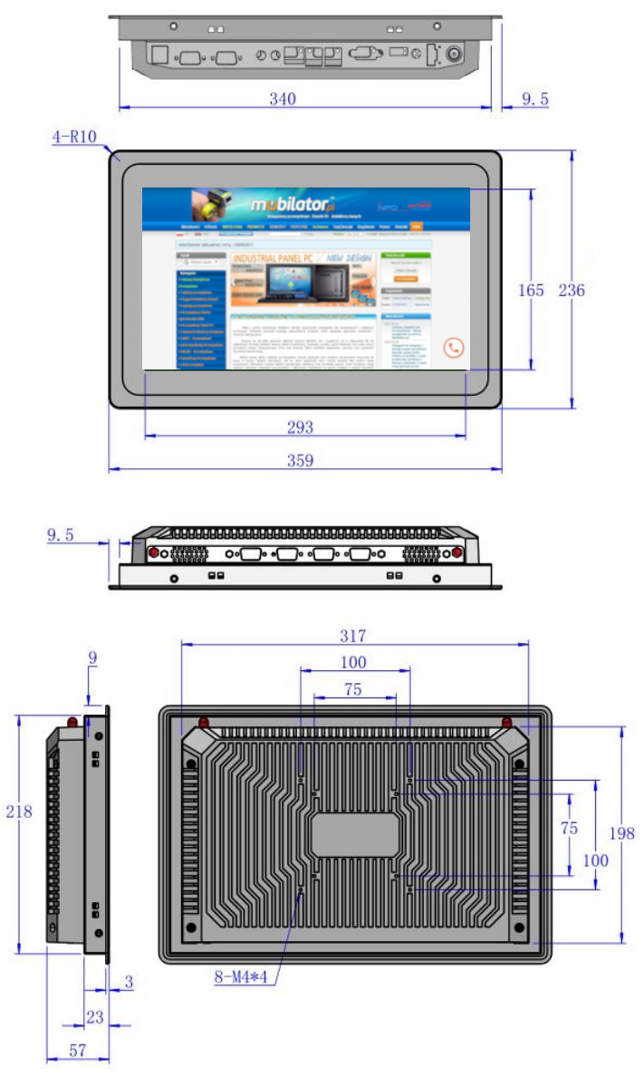 BiBOX-133PC1 (i5-10th) dimensions Modern, solidly made PanelPC i5-10210U processor