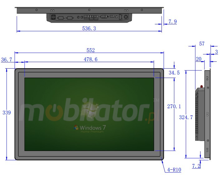 BiBOX-215PC1 -  Durable and thin 21.5 inch panel PC